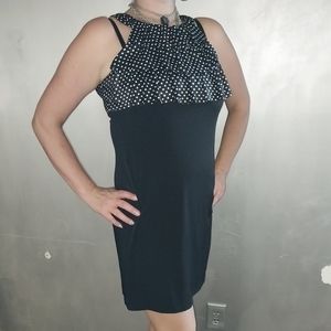 Black with white polkadot dress.